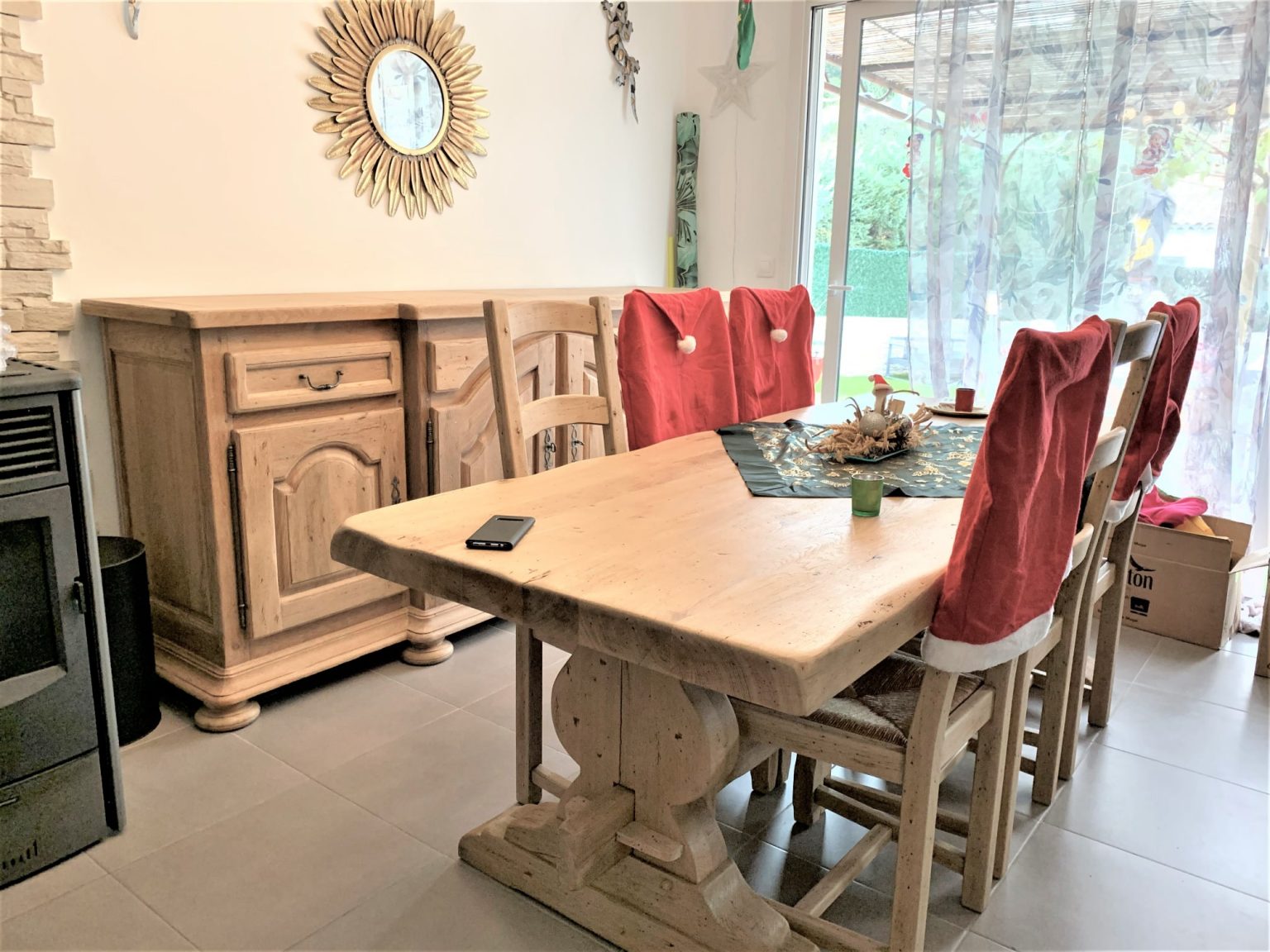 Table De Moine En Chêne Massif – 230x63x80cm – Authentique Et Solide